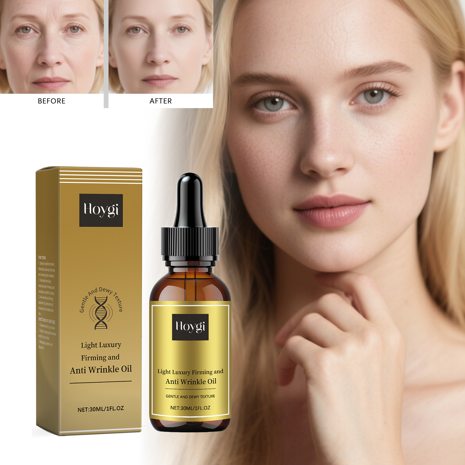 Luxury Skin Care - Olejek do pielęgnacji twarzy ujędrniający, liftingujący,