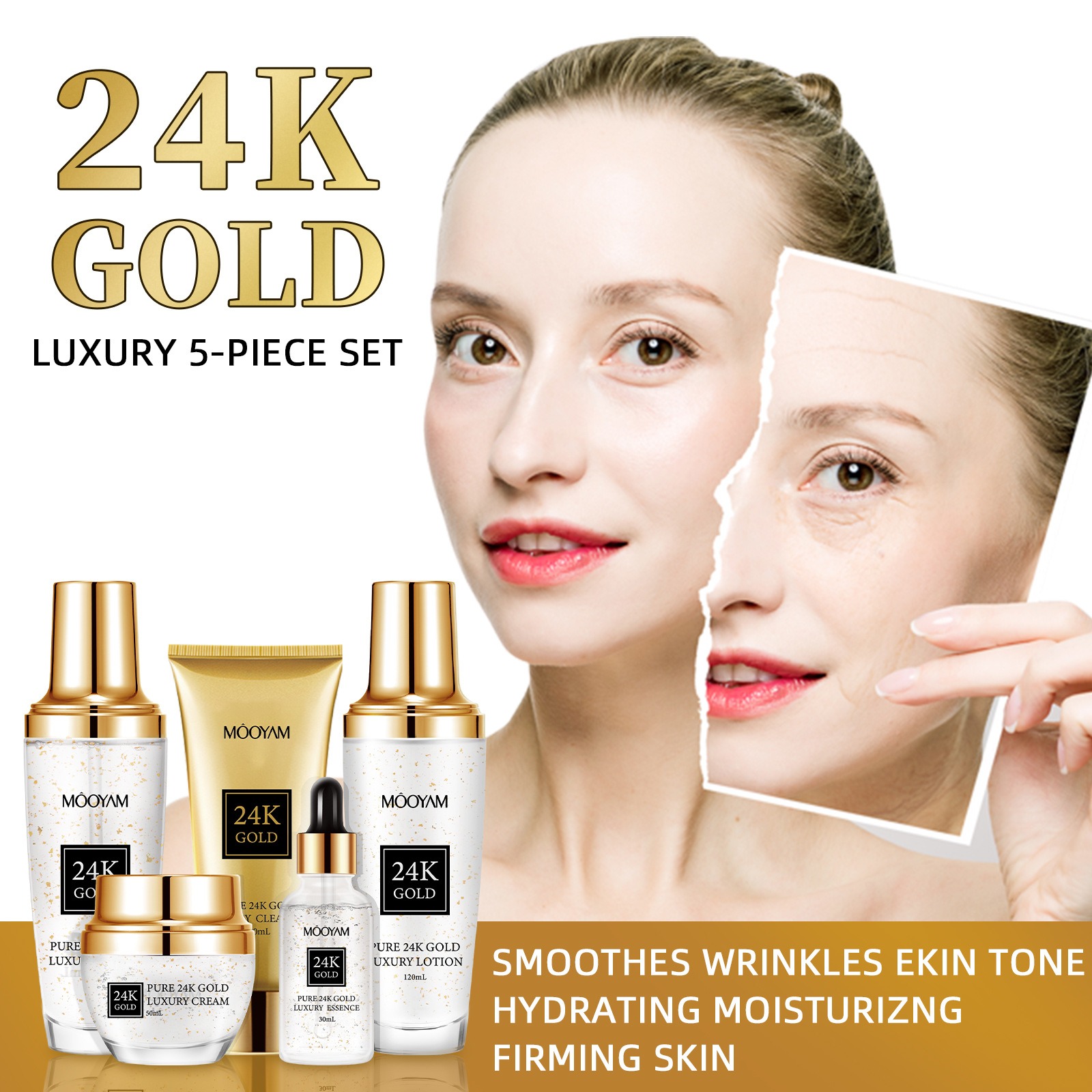 Złoty zestaw 24K LUXURY nawilż – Luxury Skincare Anti Aging recenzja i cena
